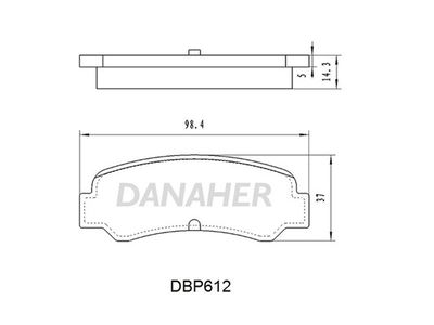 DBP612 DANAHER Комплект тормозных колодок, дисковый тормоз