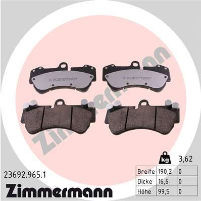 236929651 ZIMMERMANN Комплект тормозных колодок, дисковый тормоз