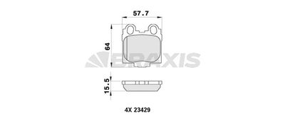 AB0399 BRAXIS Комплект тормозных колодок, дисковый тормоз