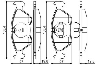 0986495162 BOSCH Комплект тормозных колодок, дисковый тормоз