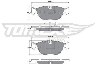 TX1402 TOMEX Brakes Комплект тормозных колодок, дисковый тормоз