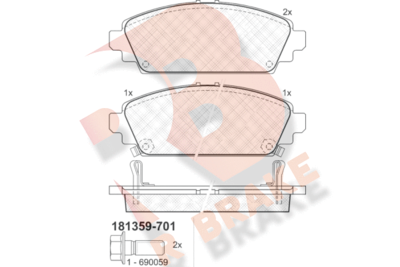 RB1359701 R BRAKE Комплект тормозных колодок, дисковый тормоз