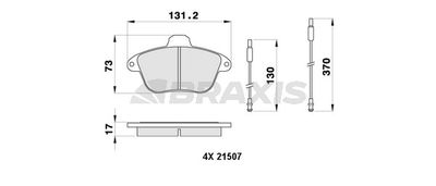 AB0445 BRAXIS Комплект тормозных колодок, дисковый тормоз