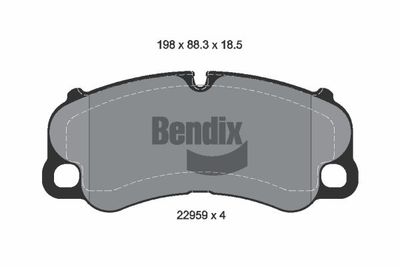 BPD1649 BENDIX Braking Комплект тормозных колодок, дисковый тормоз