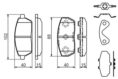 0986494312 BOSCH Комплект тормозных колодок, дисковый тормоз