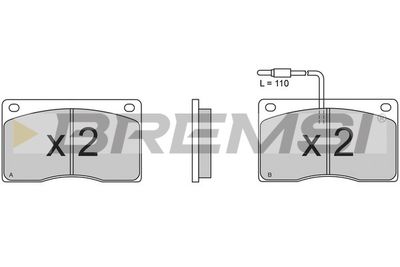 BP2340 BREMSI Комплект тормозных колодок, дисковый тормоз