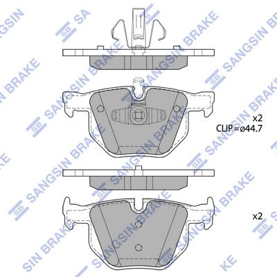 SP1696 Hi-Q Комплект тормозных колодок, дисковый тормоз