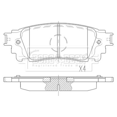 BBP2559 BORG & BECK Комплект тормозных колодок, дисковый тормоз