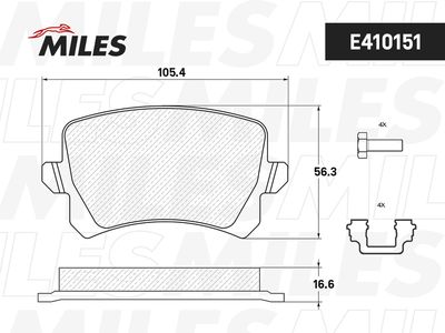 E410151 MILES Комплект тормозных колодок, дисковый тормоз