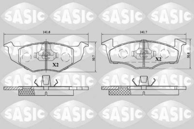 6216051 SASIC Комплект тормозных колодок, дисковый тормоз