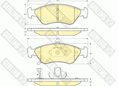6131732 GIRLING Комплект тормозных колодок, дисковый тормоз