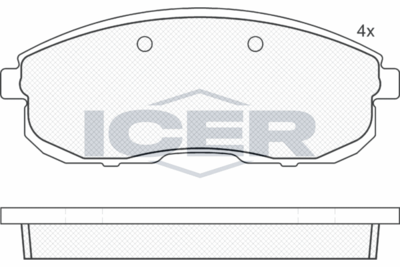 181100 ICER Комплект тормозных колодок, дисковый тормоз