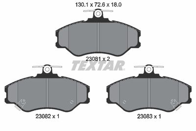 2308101 TEXTAR Комплект тормозных колодок, дисковый тормоз