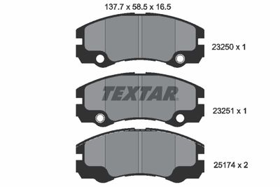 2325001 TEXTAR Комплект тормозных колодок, дисковый тормоз