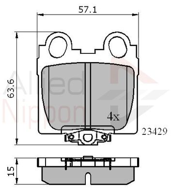 ADB3836 COMLINE Комплект тормозных колодок, дисковый тормоз