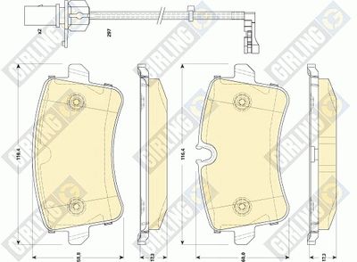 6118661 GIRLING Комплект тормозных колодок, дисковый тормоз