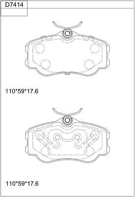 KD7414 ASIMCO Комплект тормозных колодок, дисковый тормоз