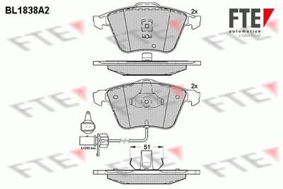 BL1838A2 FTE Комплект тормозных колодок, дисковый тормоз