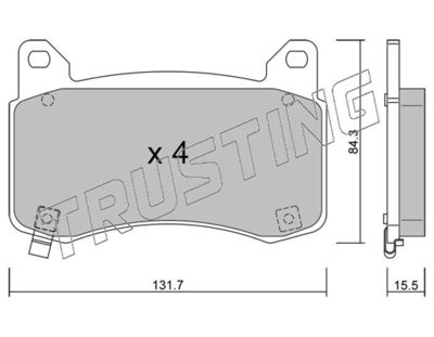 13330 TRUSTING Комплект тормозных колодок, дисковый тормоз