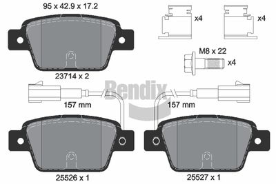 BPD1175 BENDIX Braking Комплект тормозных колодок, дисковый тормоз