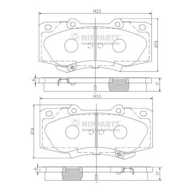 N3602147 NIPPARTS Комплект тормозных колодок, дисковый тормоз