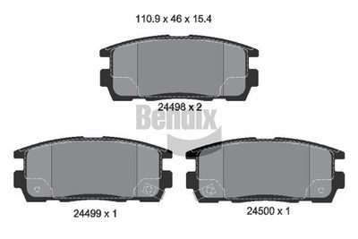 BPD1241 BENDIX Braking Комплект тормозных колодок, дисковый тормоз