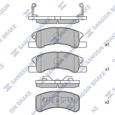 SP1593 Hi-Q Комплект тормозных колодок, дисковый тормоз