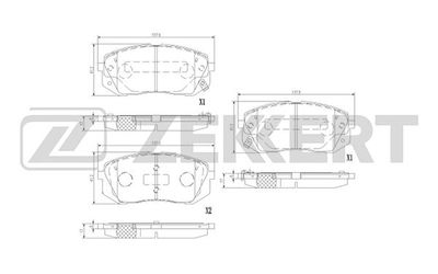 BS3021 ZEKKERT Комплект тормозных колодок, дисковый тормоз