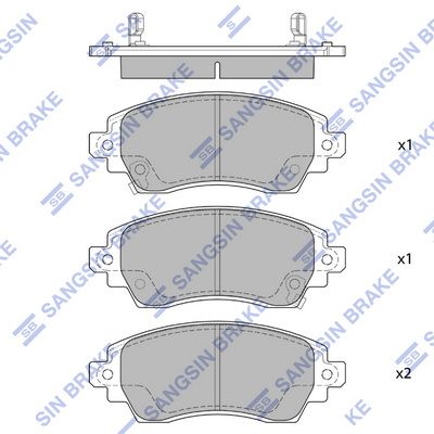 SP1752 Hi-Q Комплект тормозных колодок, дисковый тормоз