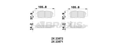 AB0225 BRAXIS Комплект тормозных колодок, дисковый тормоз