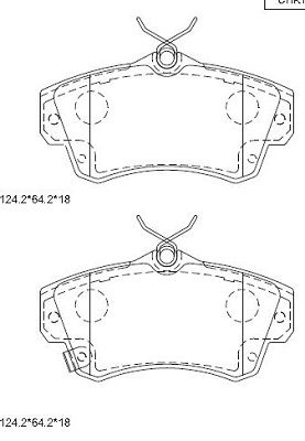 KD6778 ASIMCO Комплект тормозных колодок, дисковый тормоз