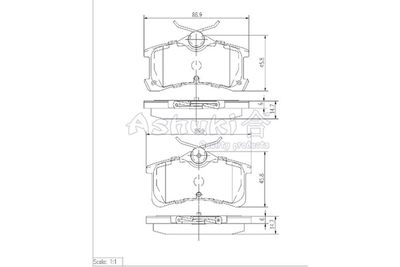 10836202 ASHUKI by Palidium Комплект тормозных колодок, дисковый тормоз