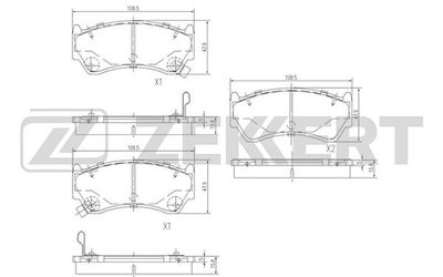 BS1217 ZEKKERT Комплект тормозных колодок, дисковый тормоз