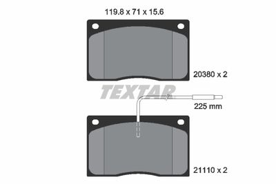 2038002 TEXTAR Комплект тормозных колодок, дисковый тормоз