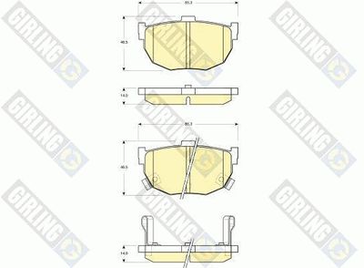 6133689 GIRLING Комплект тормозных колодок, дисковый тормоз