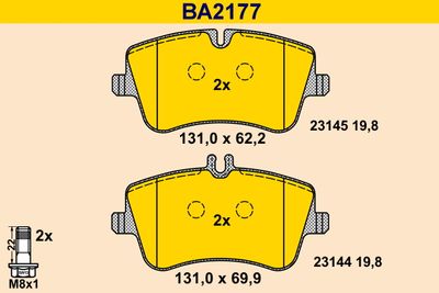 BA2177 BARUM Комплект тормозных колодок, дисковый тормоз