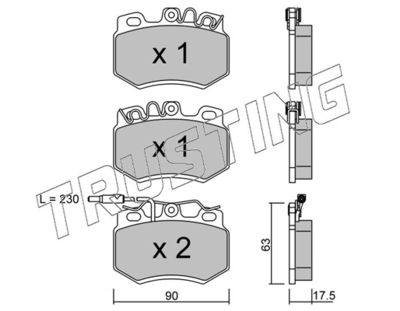 0511 TRUSTING Комплект тормозных колодок, дисковый тормоз
