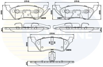 CBP01164 COMLINE Комплект тормозных колодок, дисковый тормоз