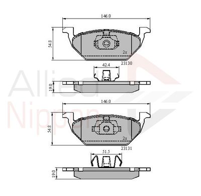 ADB0889 COMLINE Комплект тормозных колодок, дисковый тормоз