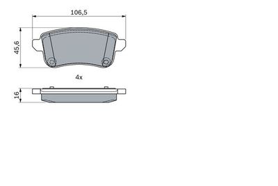 0986494978 BOSCH Комплект тормозных колодок, дисковый тормоз