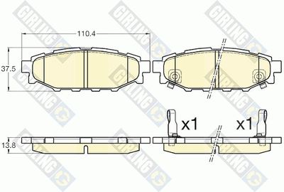 6135686 GIRLING Комплект тормозных колодок, дисковый тормоз