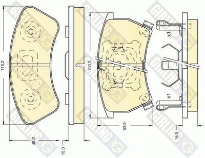 6107359 GIRLING Комплект тормозных колодок, дисковый тормоз