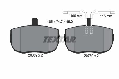 2053901 TEXTAR Комплект тормозных колодок, дисковый тормоз