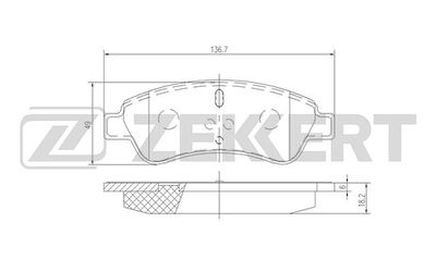 BS1434 ZEKKERT Комплект тормозных колодок, дисковый тормоз