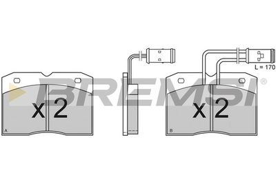 BP2363 BREMSI Комплект тормозных колодок, дисковый тормоз