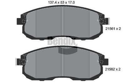 BPD1112 BENDIX Braking Комплект тормозных колодок, дисковый тормоз