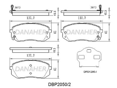 DBP20502 DANAHER Комплект тормозных колодок, дисковый тормоз