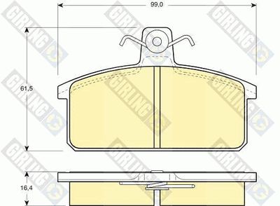 6106571 GIRLING Комплект тормозных колодок, дисковый тормоз