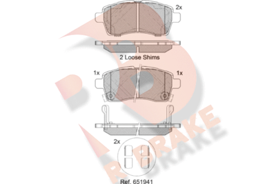 RB2305 R BRAKE Комплект тормозных колодок, дисковый тормоз