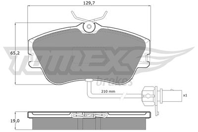 TX11821 TOMEX Brakes Комплект тормозных колодок, дисковый тормоз